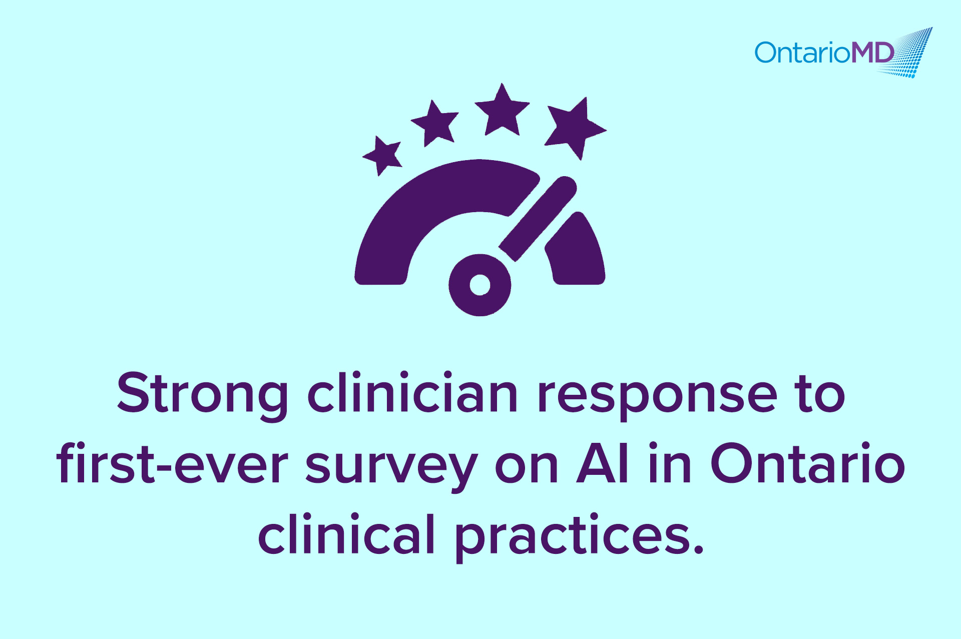 Star throttle set to top position: Strong clinician response to first-ever survey on AI in Ontario clinical practices.