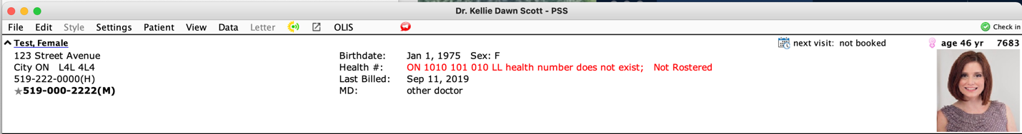 Image depicts what a demographic bar looks like with a patient image attached